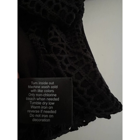 Lane Bryant Woman Black Flared Swing Top Size 2X 18 20 Rayon Lace Detail - Picture 4 of 9